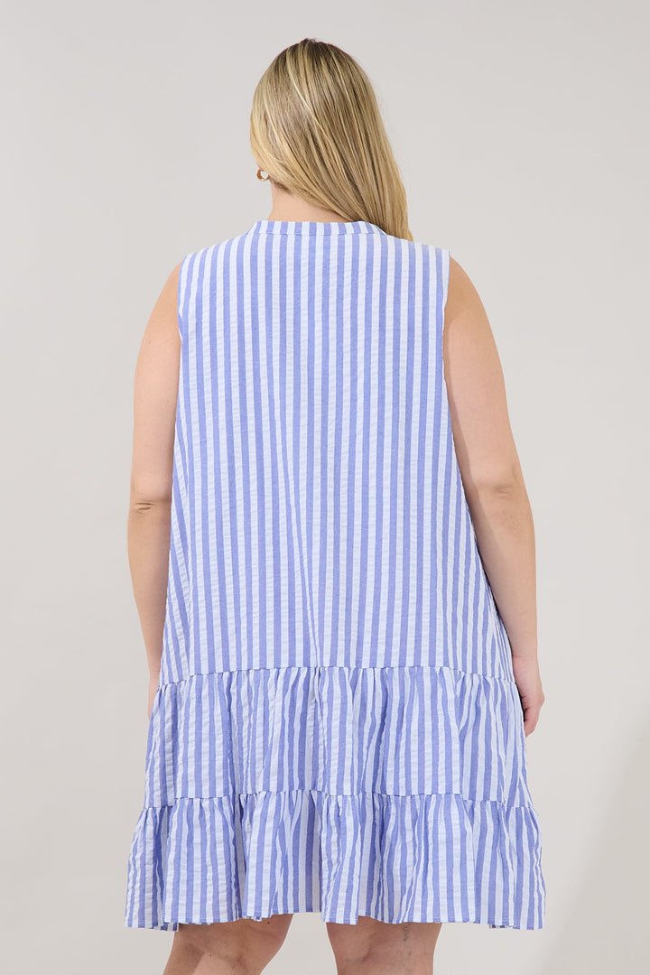 Addelyn Stripe Shift Mini Dress Curve