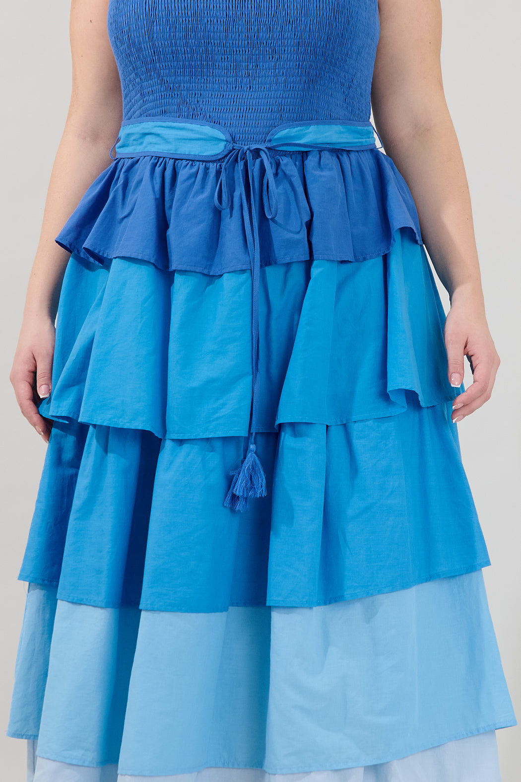 Zoria Smocked Tiered Maxi Dress Curve