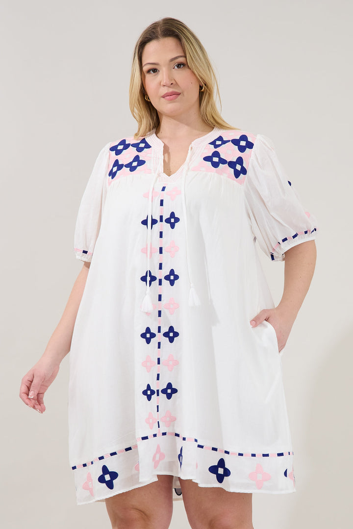 Dervina Embroidered Shift Mini Dress Curve
