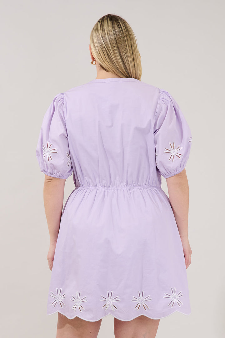 Luniar Embroidered Drawstring Mini Dress Curve