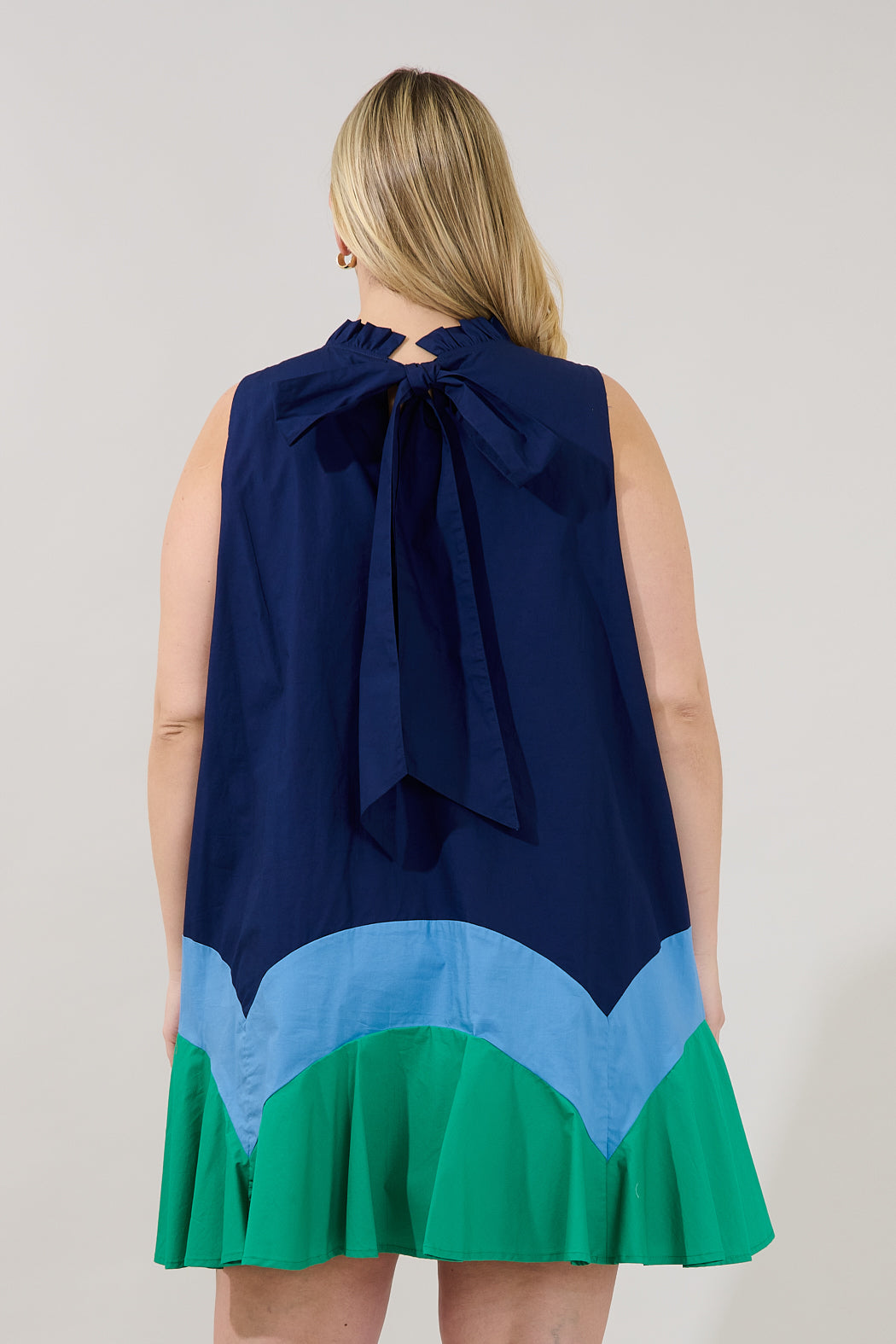 Balsy Color Block Shift Mini Dress Curve