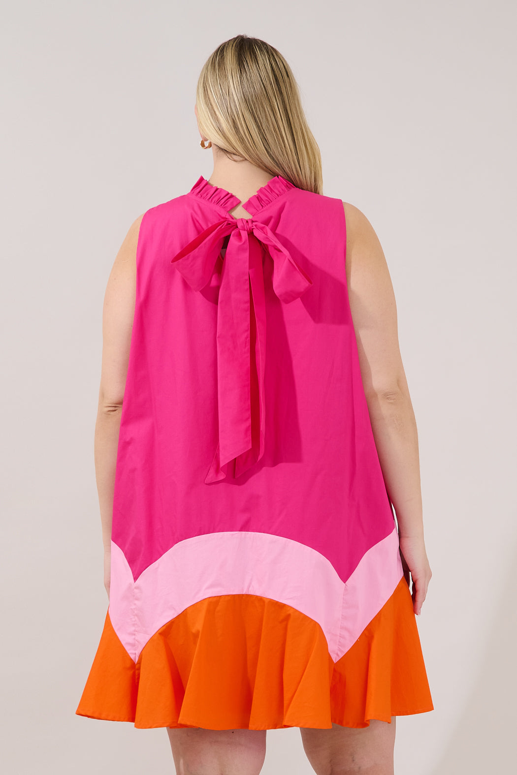 Balsy Color Block Shift Mini Dress Curve