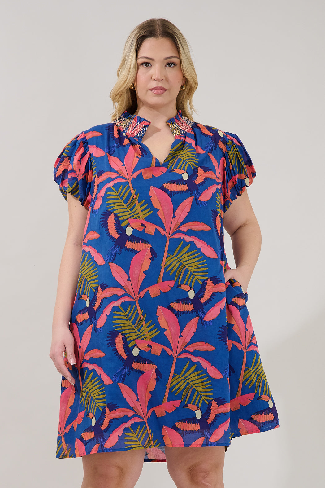 Vermina Shift Mini Dress Tropical Curve