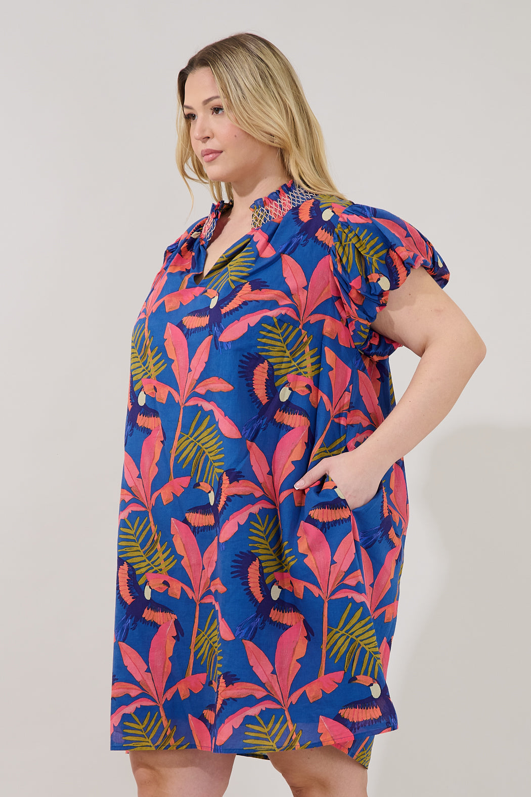 Vermina Shift Mini Dress Tropical Curve