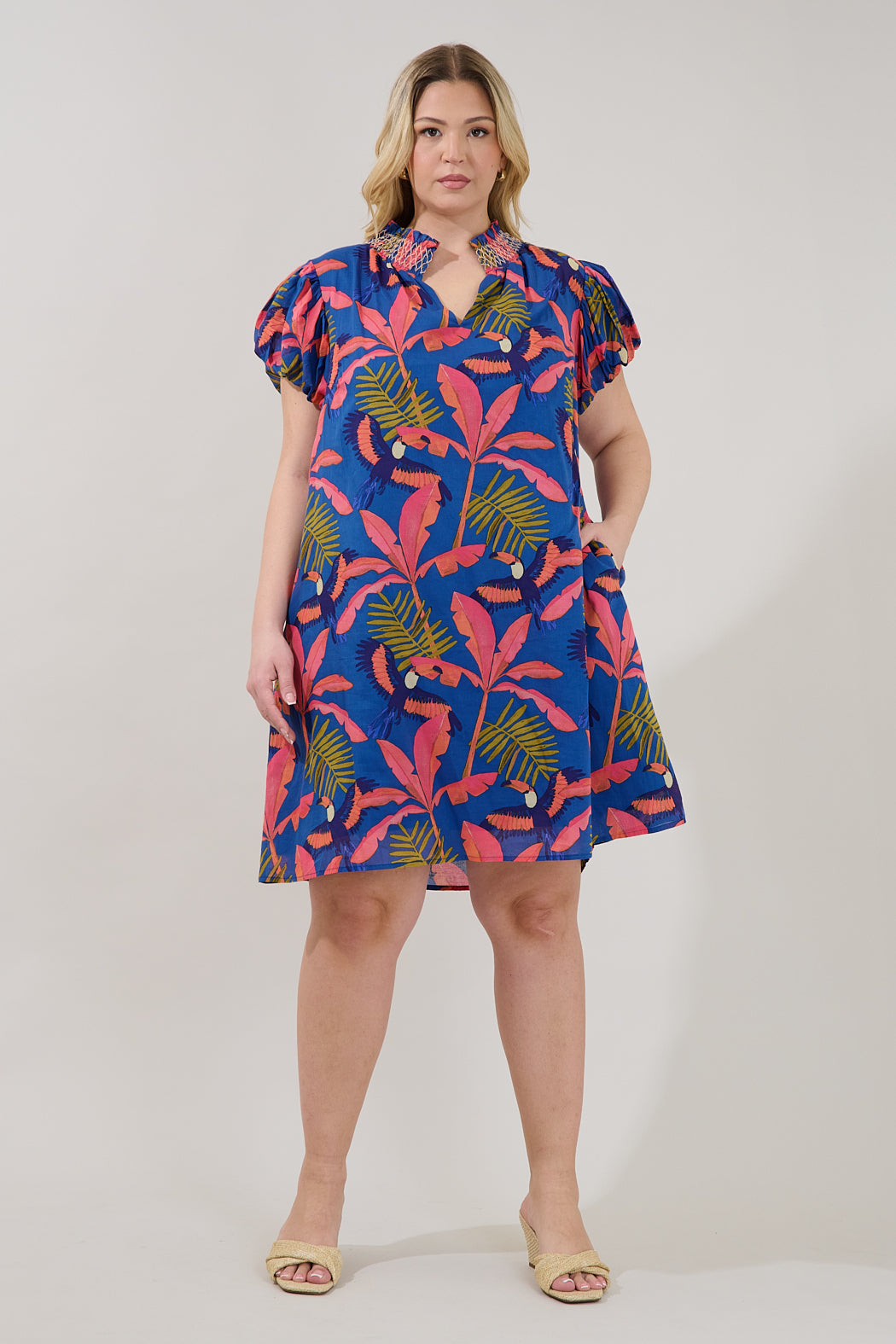 Vermina Shift Mini Dress Tropical Curve