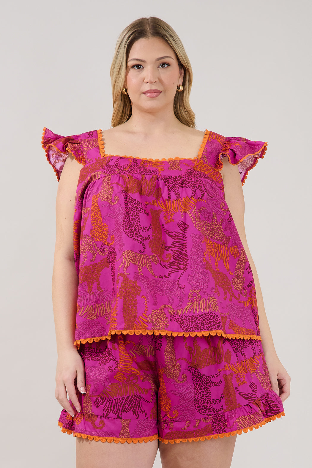 In the Jungle Ada Ruffle Top Curve