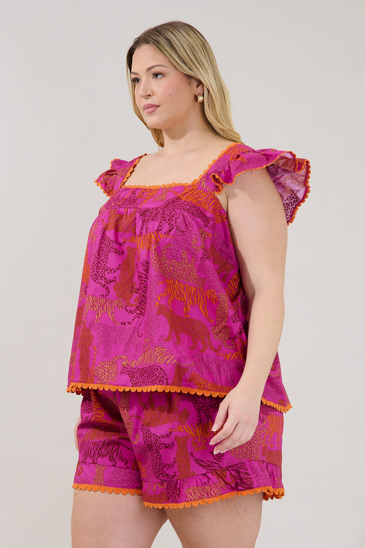 In the Jungle Ada Ruffle Top Curve