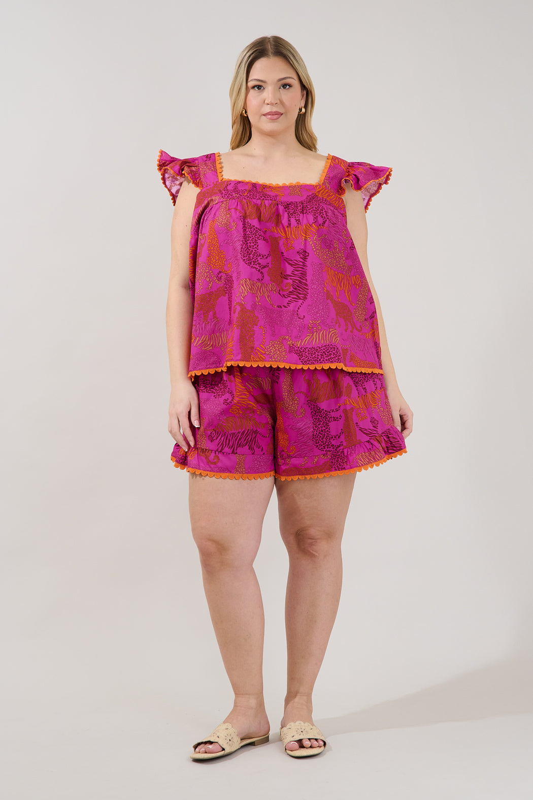 In the Jungle Ada Ruffle Top Curve