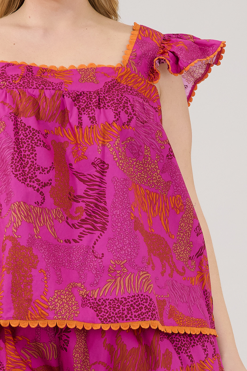 In the Jungle Ada Ruffle Top Curve