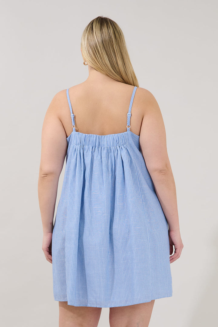 Raisley Rose Shift Mini Dress Stripe Curve