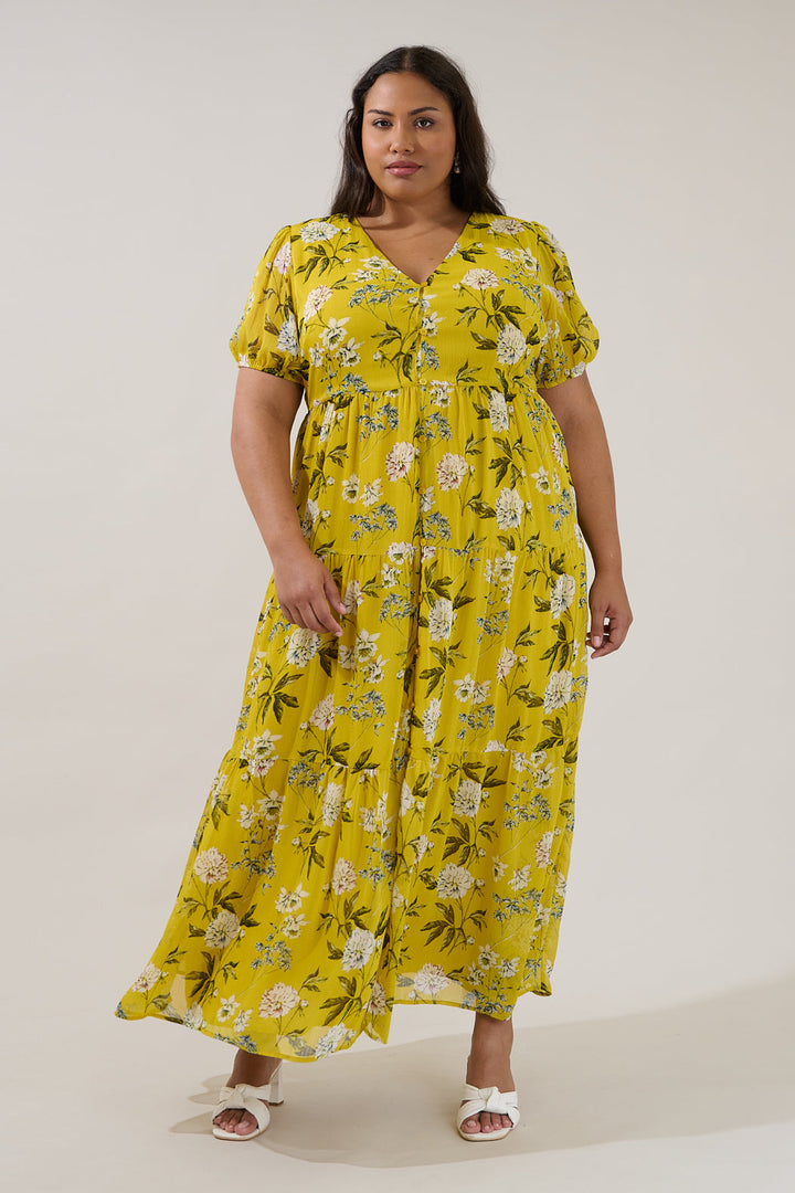 Tiered Maxi Dress Verisa Floral Curve