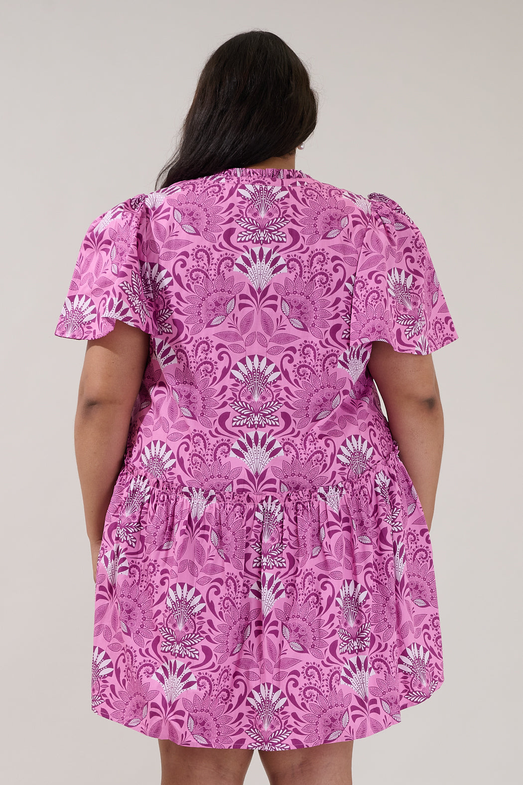 Rock A By Trapeze Mini Dress Floral Curve