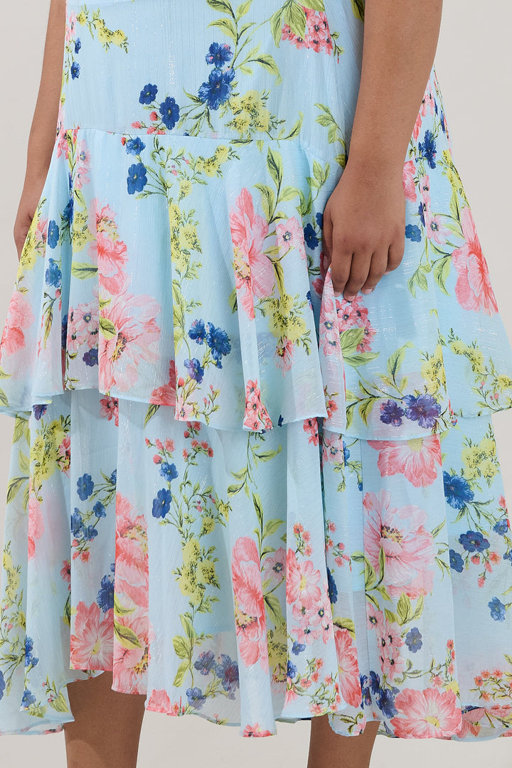 Sinclair Ruffle Tiered Midi Dress Missa Floral Curve