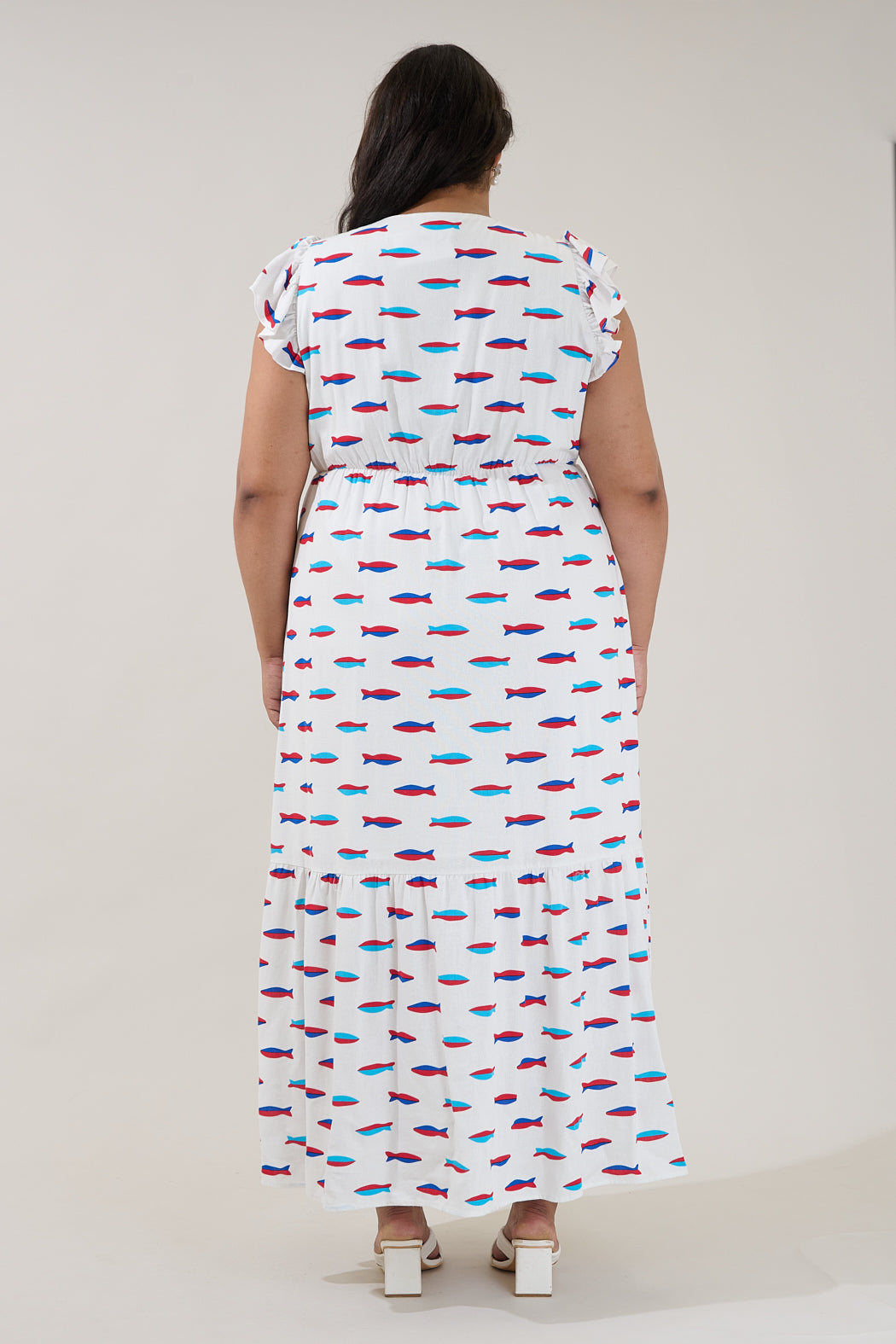 Evianna Flutter Maxi Dress Fresh Catch Curve