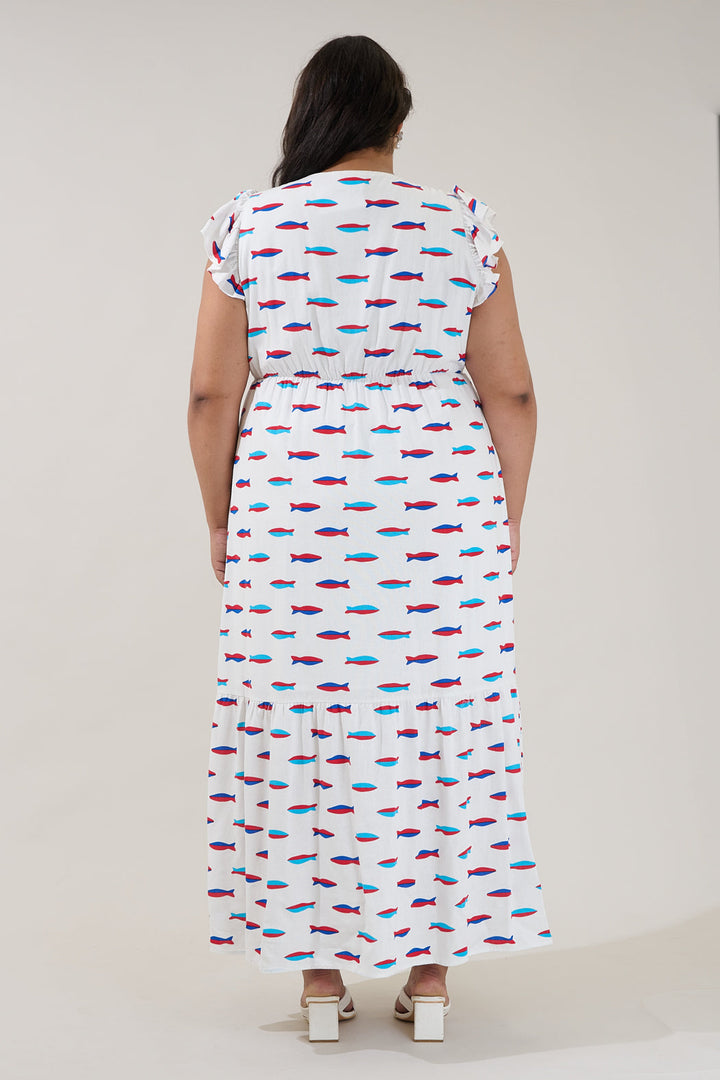 Evianna Flutter Maxi Dress Fresh Catch Curve