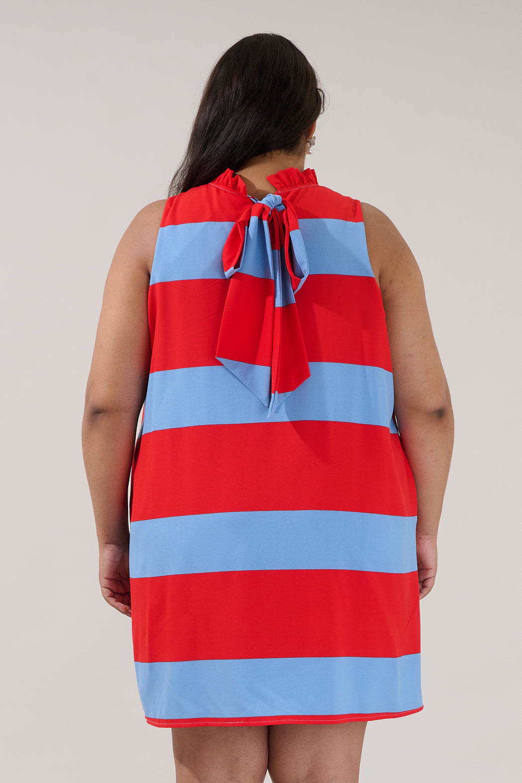Benson Trapeze Mini Dress Stripe Curve