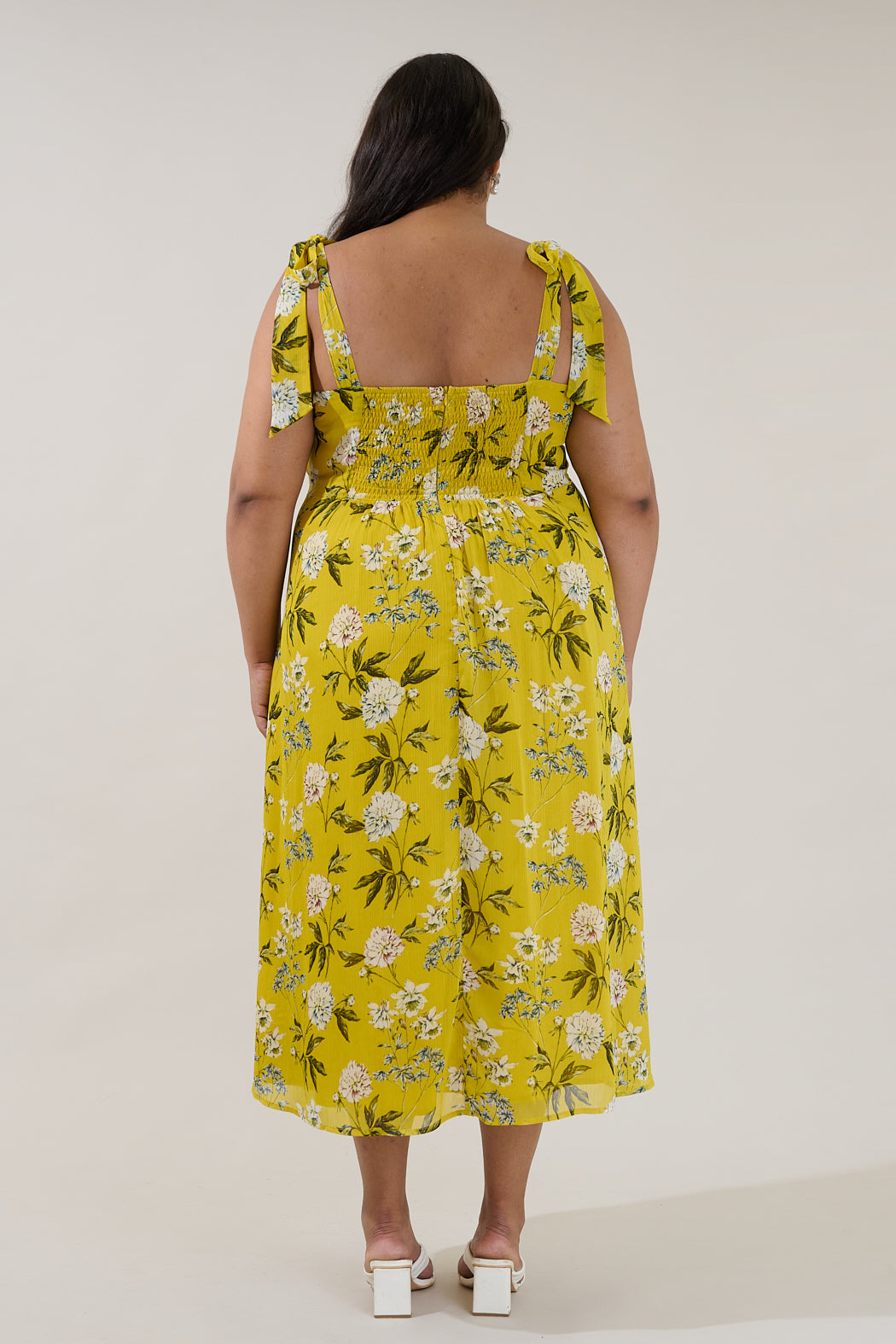 Viejo Tie Strap Midi Dress Verisa Floral Curve