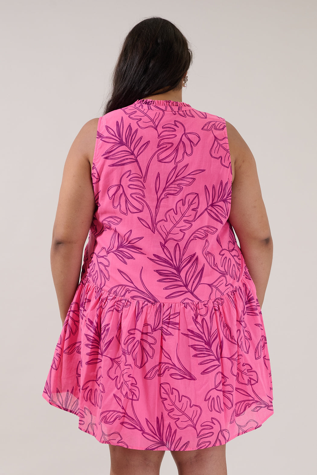 Loly Trapeze Mini Dress Dillie Floral Curve