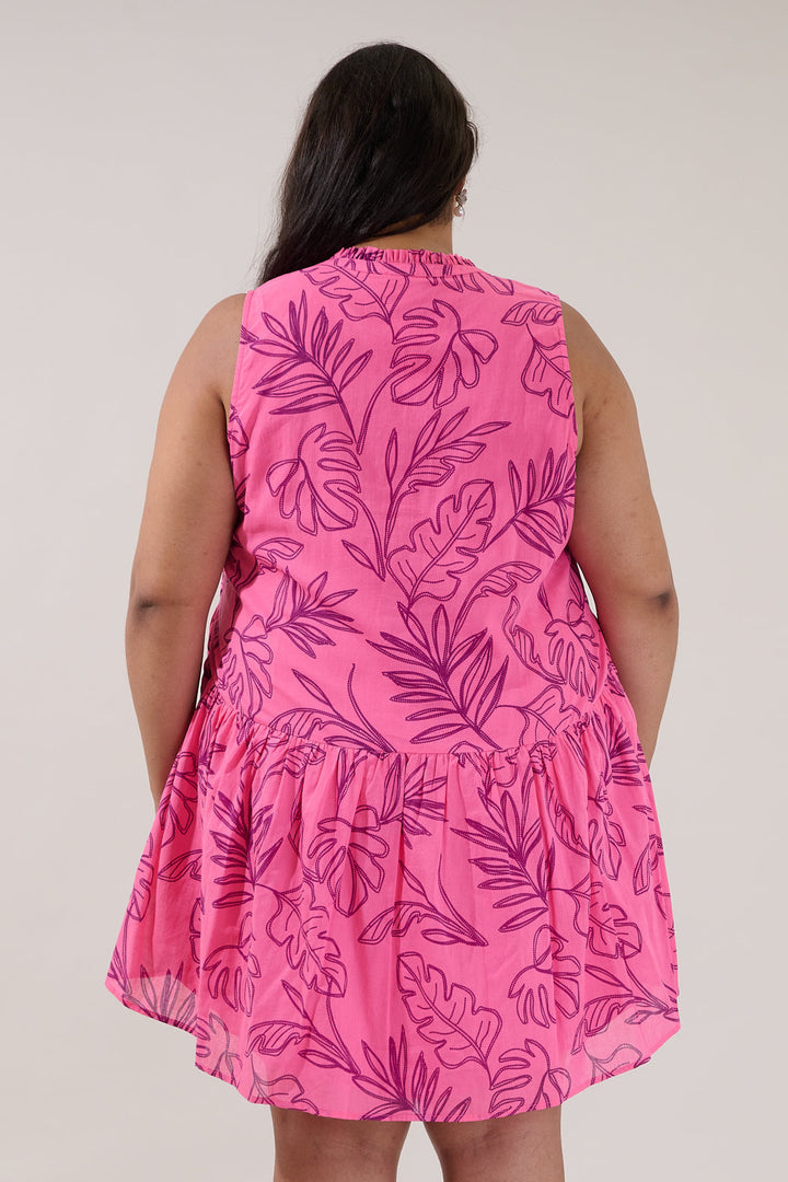 Loly Trapeze Mini Dress Dillie Floral Curve
