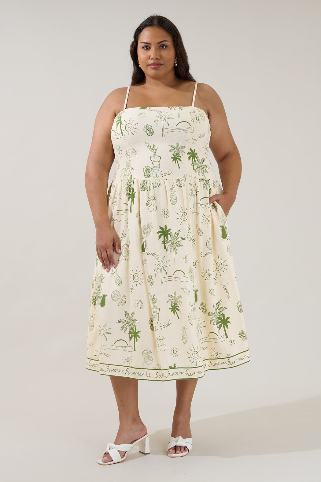 Selry Smocked Midi Dress Soleil Curve