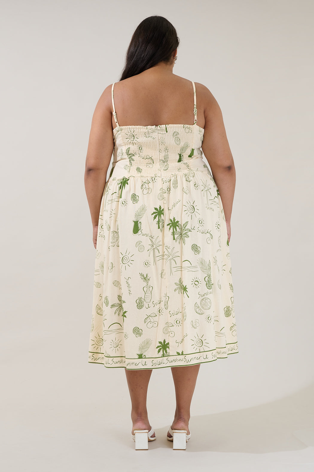 Selry Smocked Midi Dress Soleil Curve