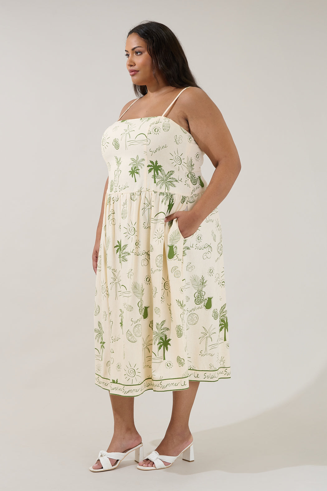 Selry Smocked Midi Dress Soleil Curve