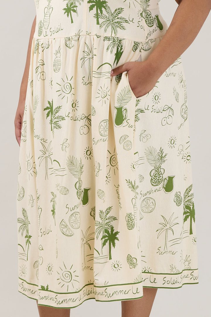 Selry Smocked Midi Dress Soleil Curve