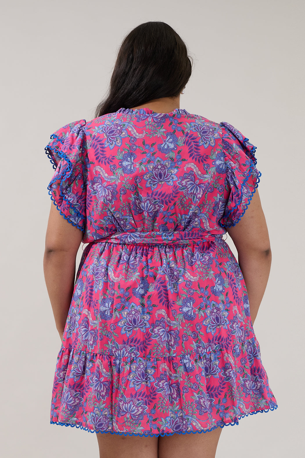 Eriny Ruffle Mini Dress Floral Curve