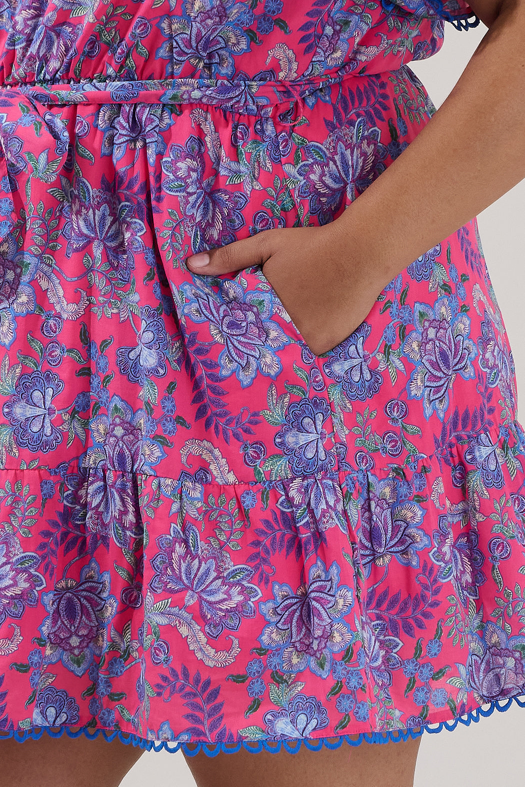 Eriny Ruffle Mini Dress Floral Curve