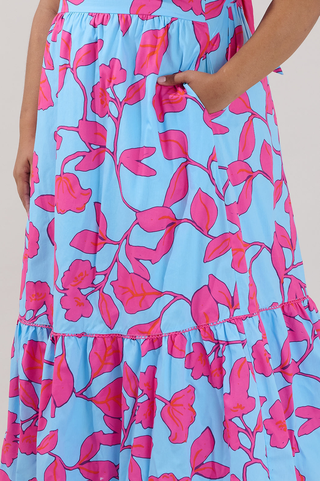 Mawar Ruffle Maxi Dress Floral Curve