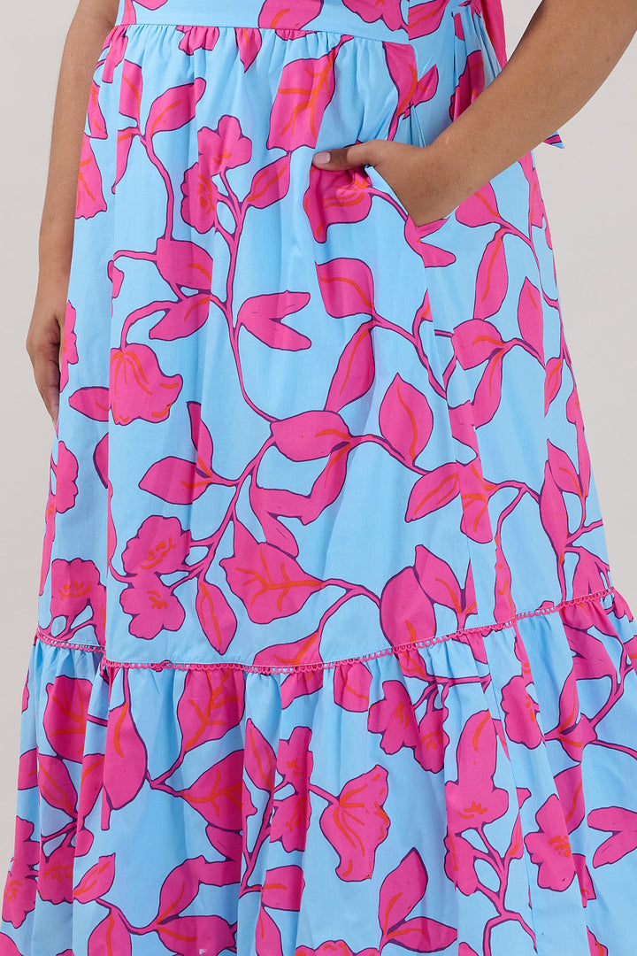 Mawar Ruffle Maxi Dress Floral Curve