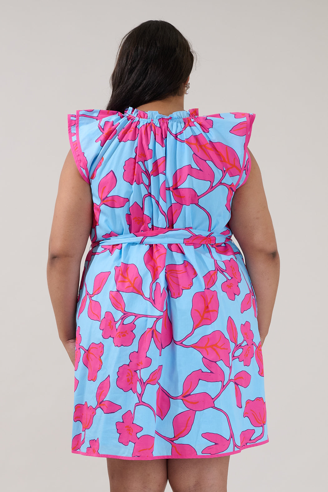 Olera Ruffle Mini Dress Floral Curve