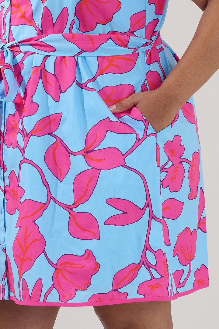 Olera Ruffle Mini Dress Floral Curve