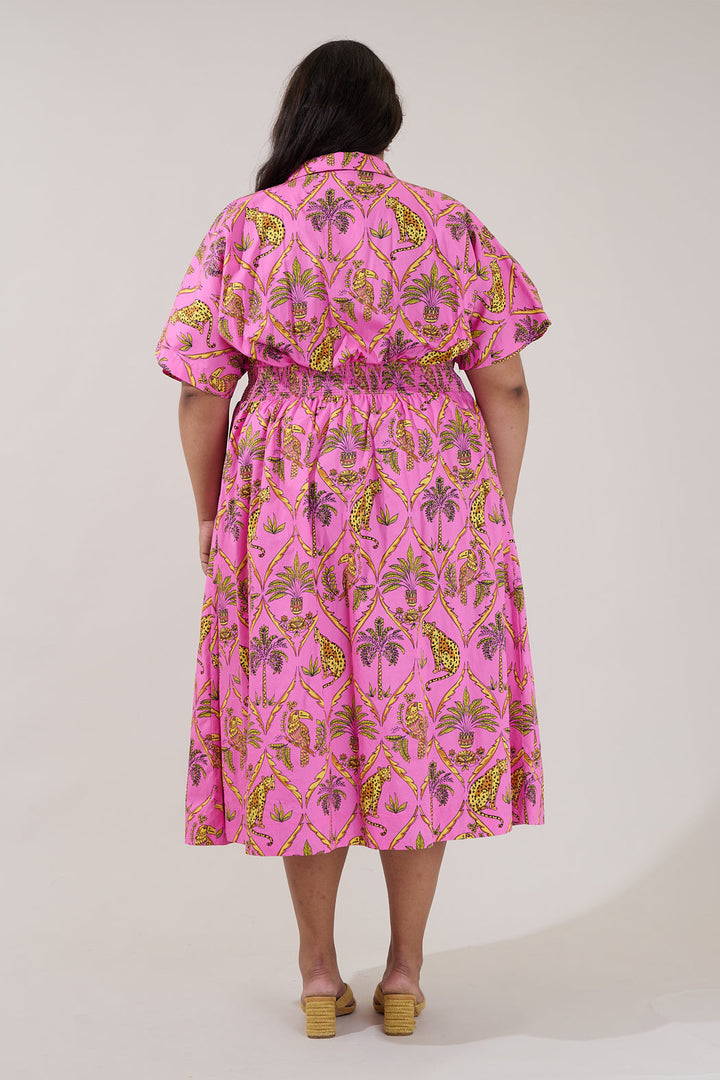 Wilderra Pleated Midi Dress Pantheress Curve