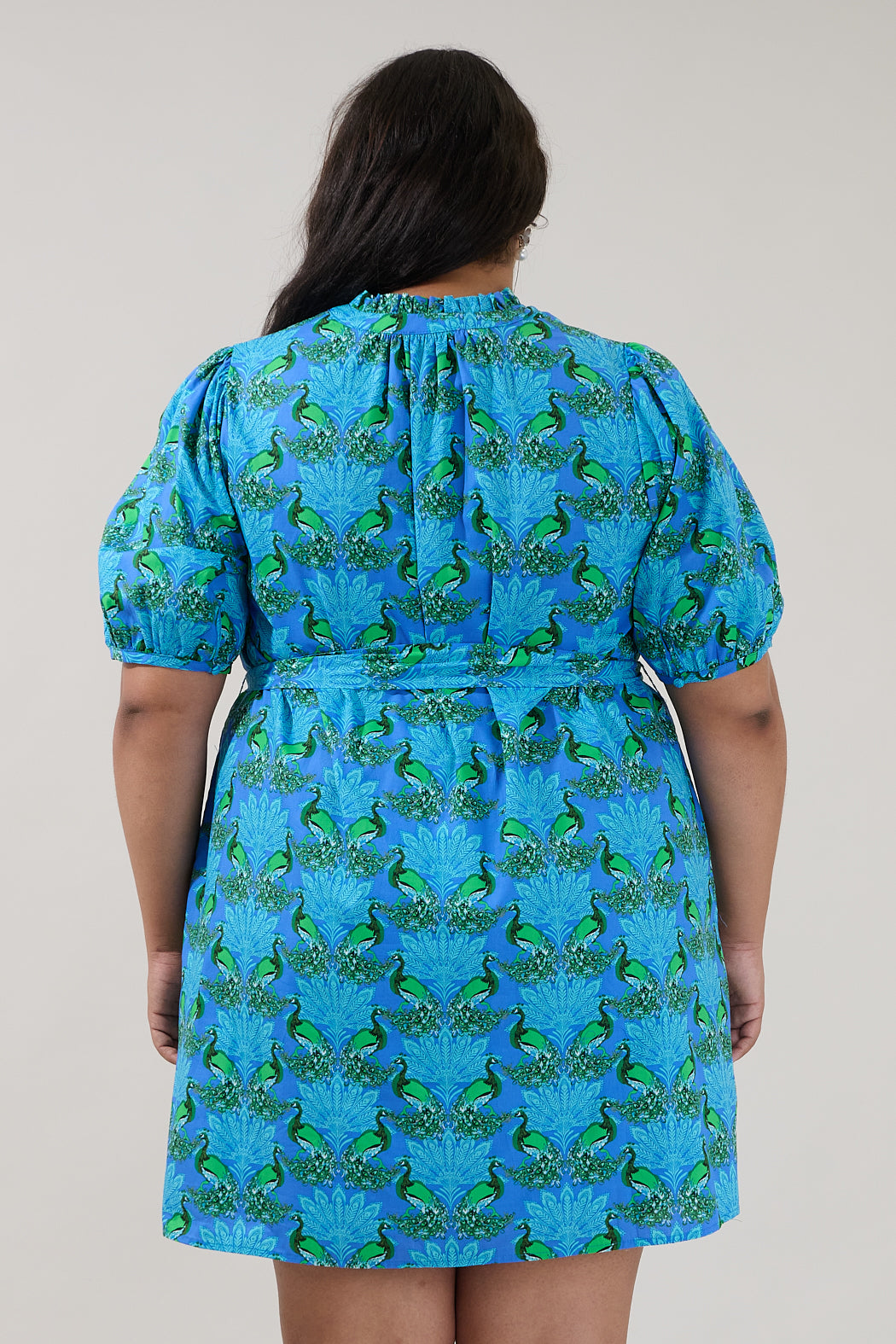 Genia Shift Mini Dress Peacock Curve
