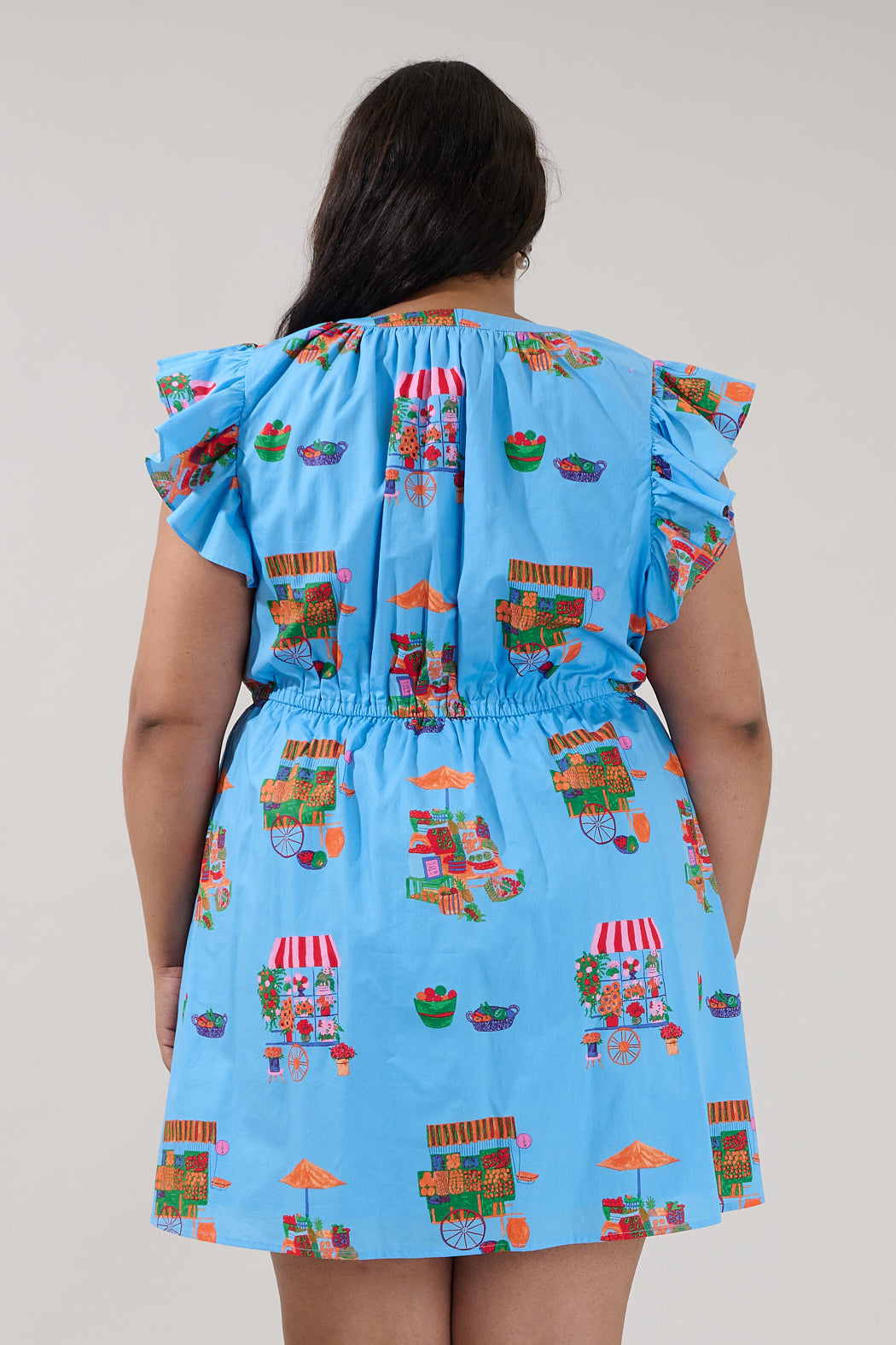 Sutton Drawstring Mini Dress Flower Mart Curve