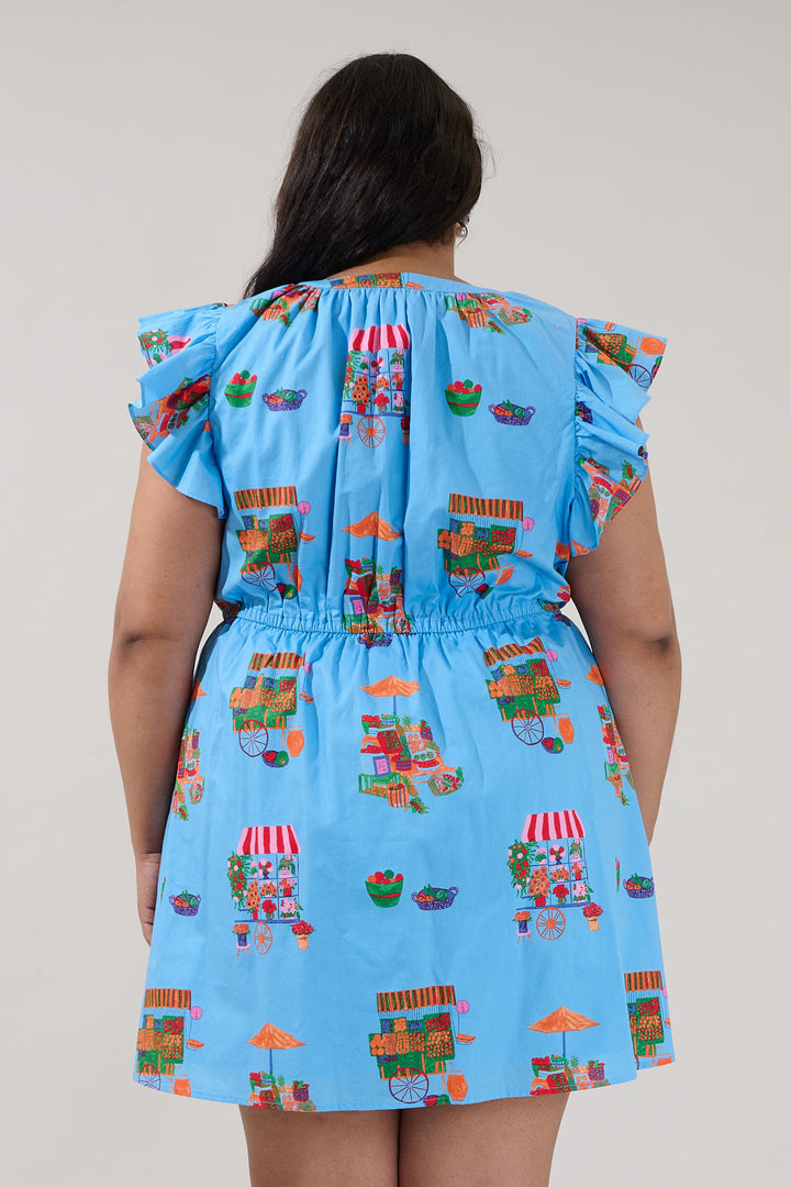 Sutton Drawstring Mini Dress Flower Mart Curve
