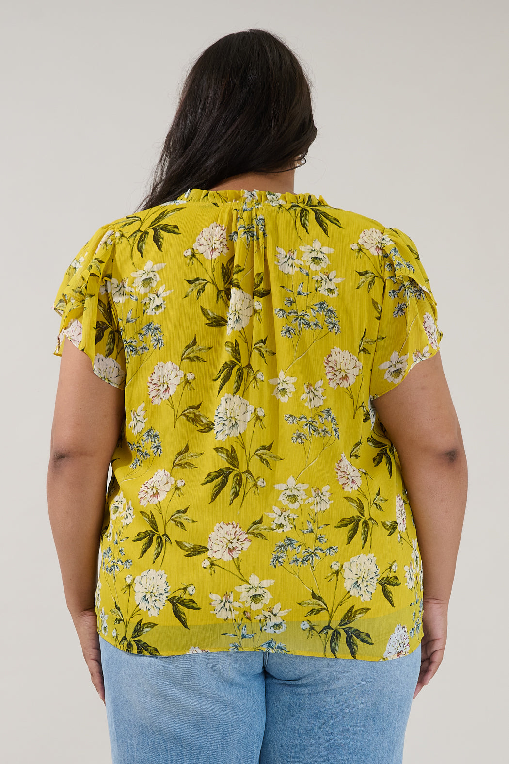 Montie Ruffle Blouse Verisa Floral Curve
