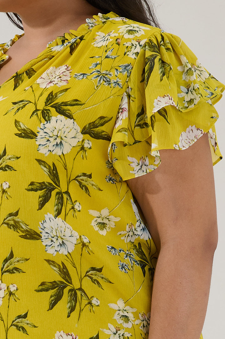 Montie Ruffle Blouse Verisa Floral Curve