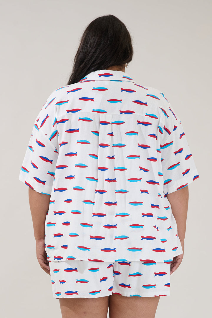 Otto Short Sleeve Button Down Shirt Fresh Catch Curve