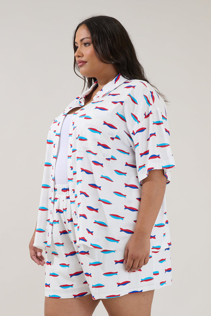 Otto Short Sleeve Button Down Shirt Fresh Catch Curve