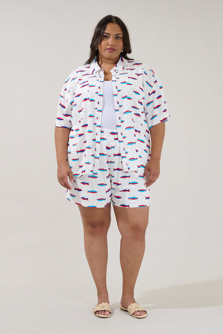 Otto Short Sleeve Button Down Shirt Fresh Catch Curve