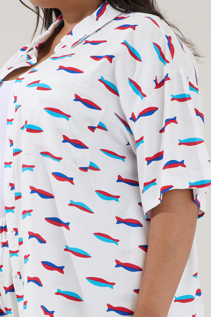 Otto Short Sleeve Button Down Shirt Fresh Catch Curve
