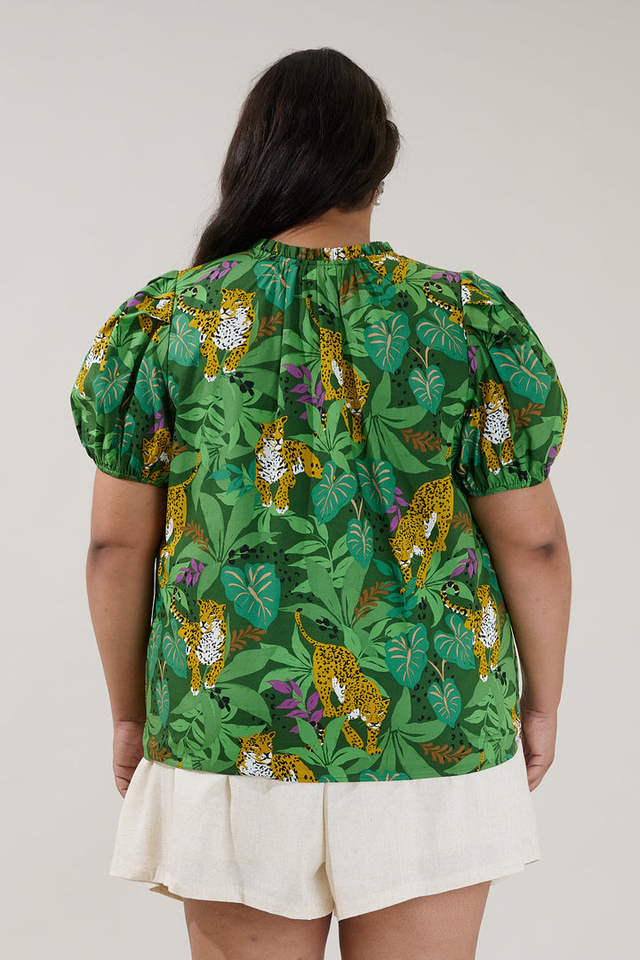 Berisa Split Neck Top Tropical Curve