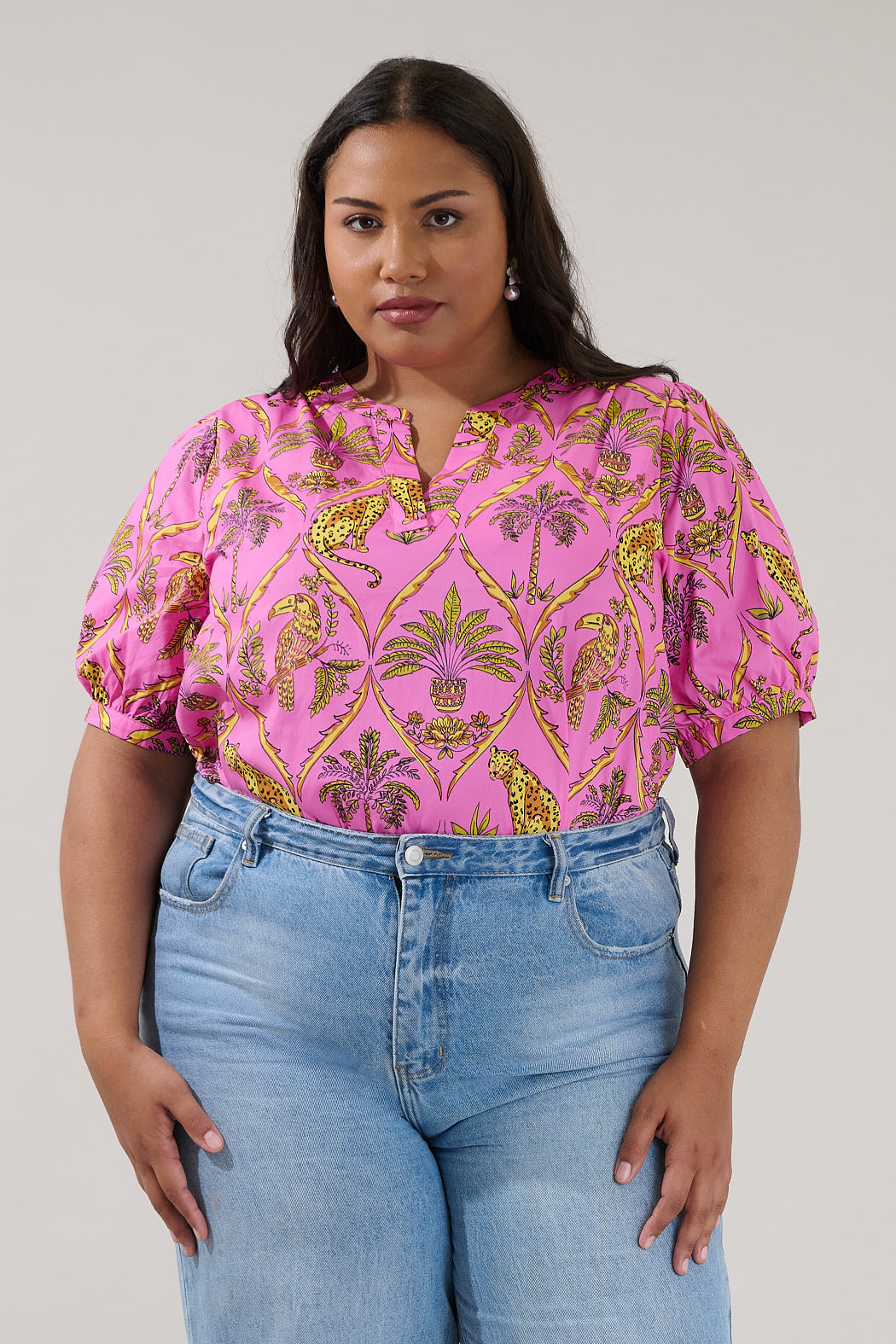 Neli Split Neck Top Pantheress Curve