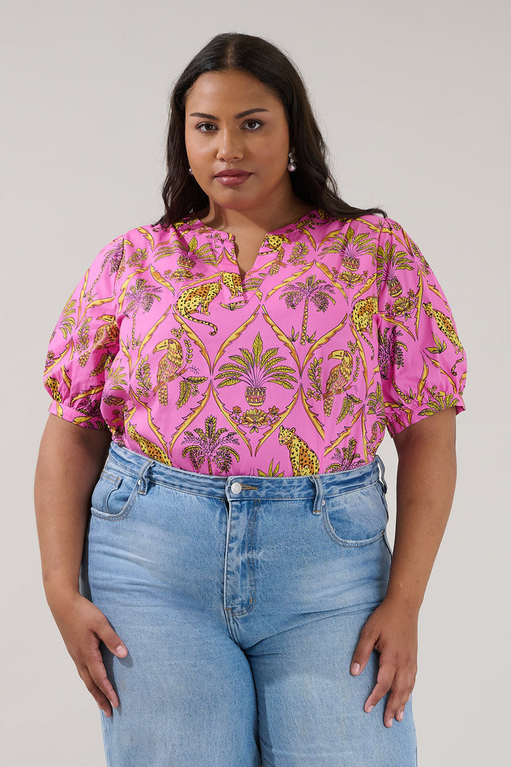 Neli Split Neck Top Pantheress Curve