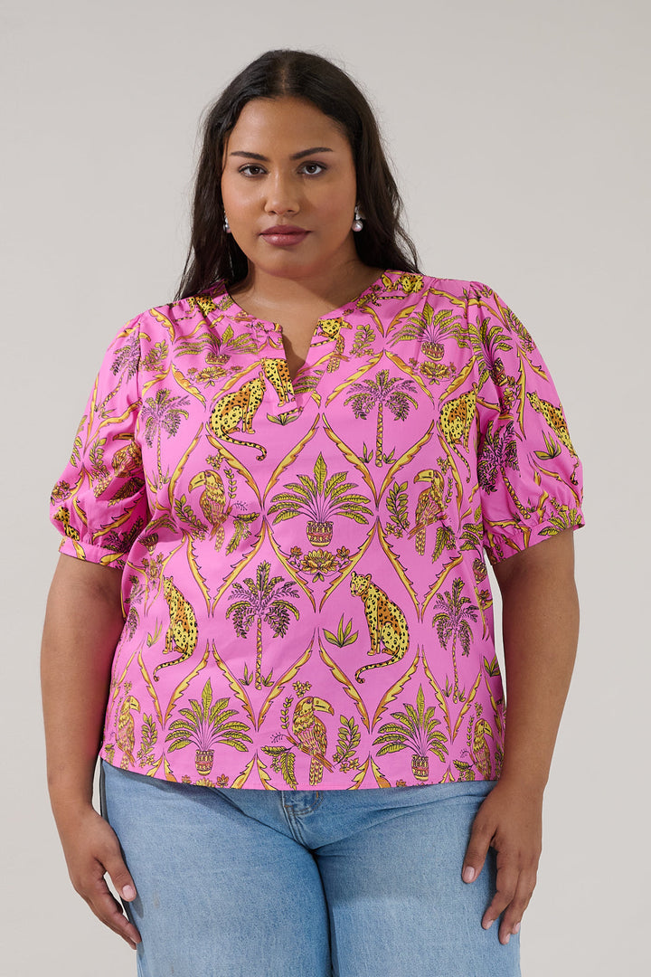 Neli Split Neck Top Pantheress Curve