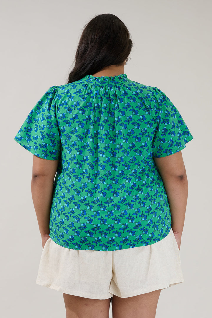 Lily Ruffle Blouse Floral Curve