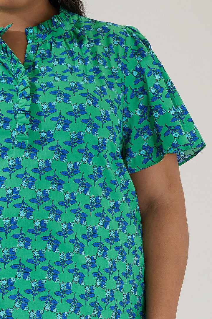 Lily Ruffle Blouse Floral Curve