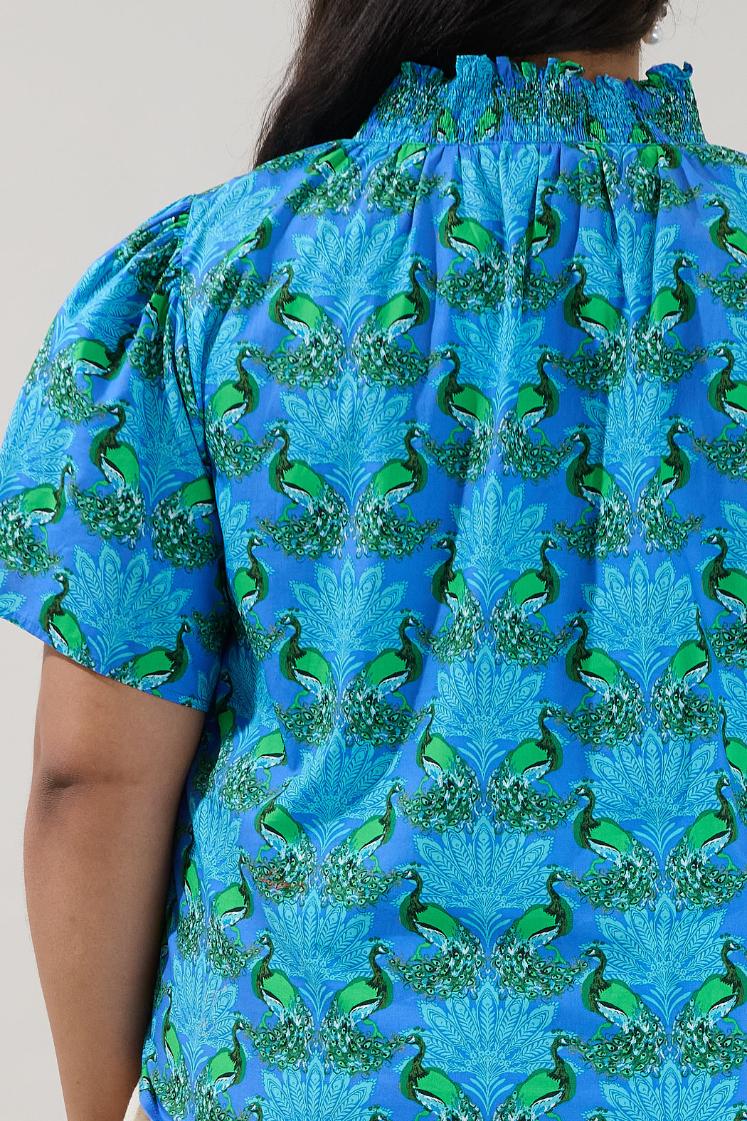 Barcy Smocked Top Peacock Curve